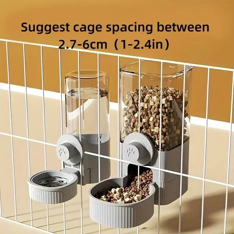 New Hanging Automatic Pet Food Feeder Water Dispenser Gravity Cat Auto Feeder Waterer Set Container Bowl for Cage Dog Feeding