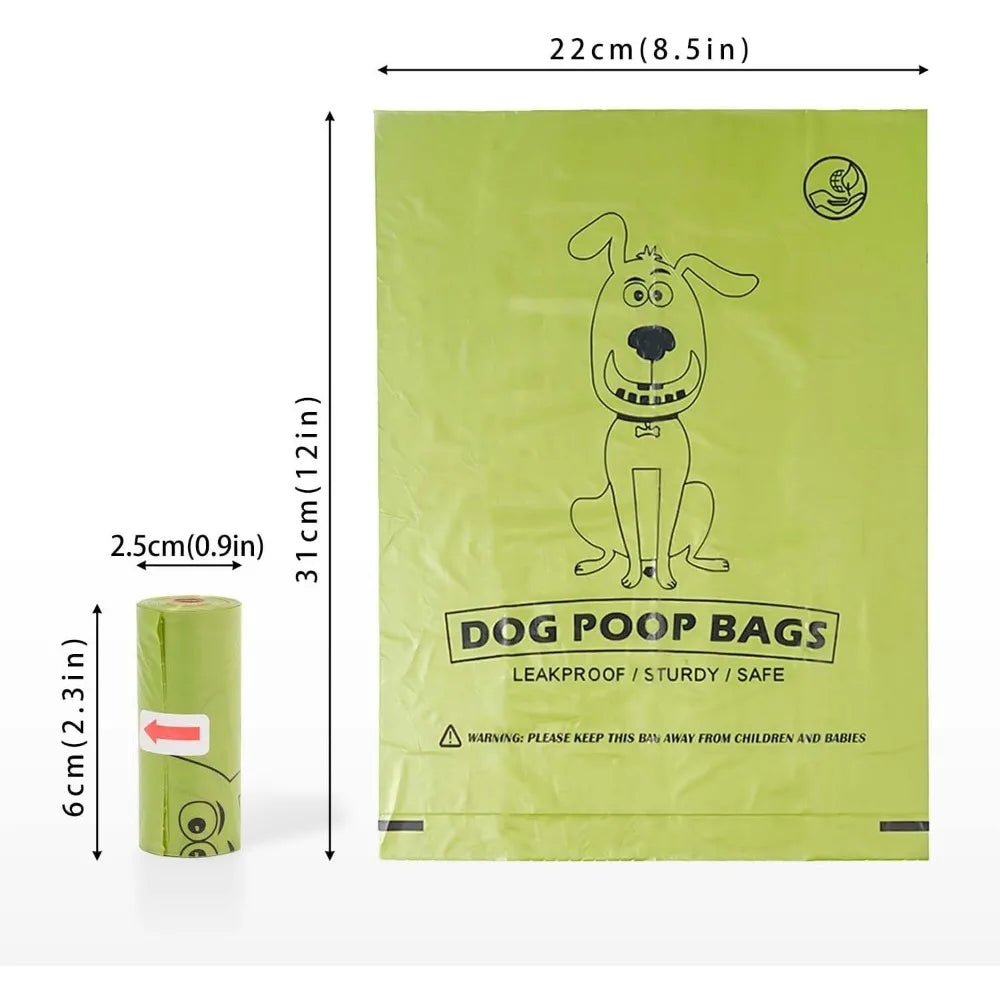 300 Count Unscented Dog Poop Bags Rolls Sturdy Leak Proof Easy to Carry Mixed PET and Polyethylene