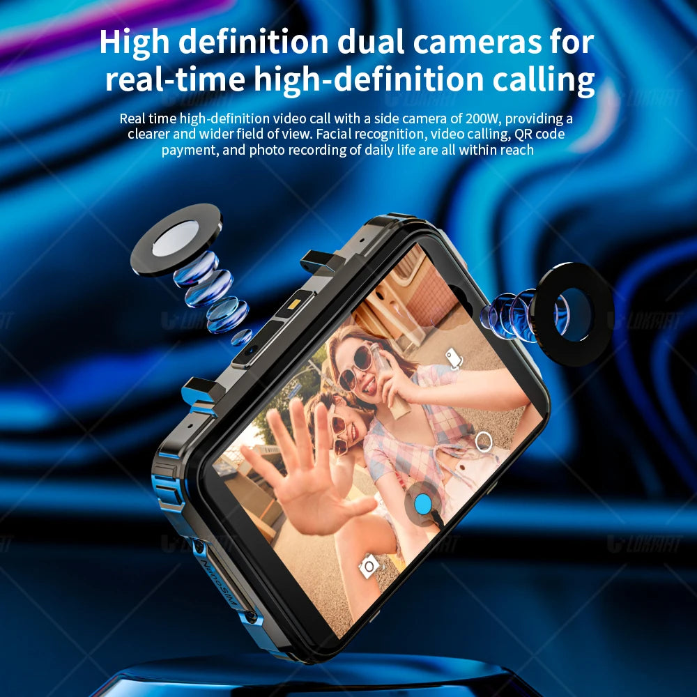LOKMAT APPLLP 5 MAX Android Watch Phone Square Big Screen Wifi 4G Calls Smartwatch Dual Camera Flashlight Gaming Watch