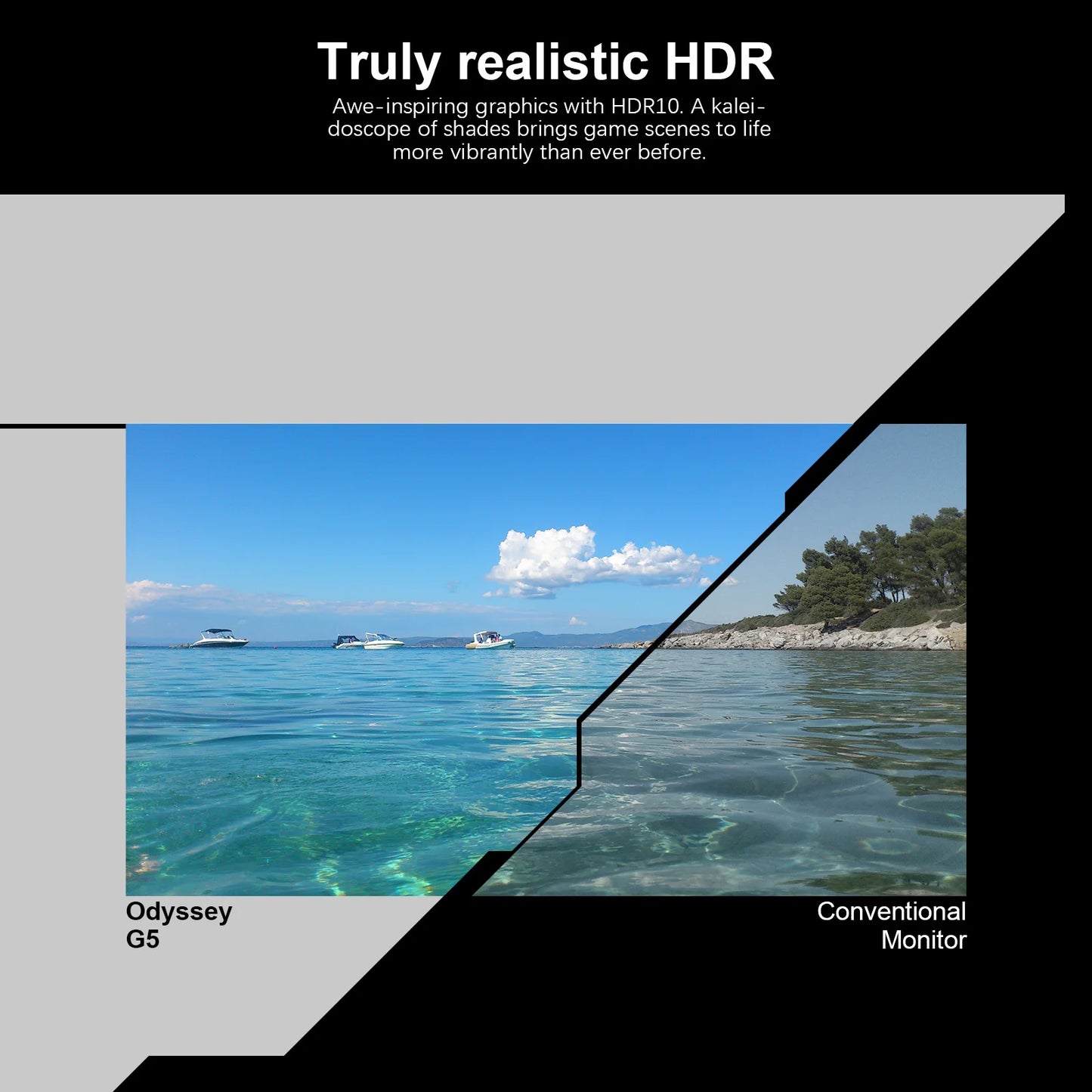 Samsung Odyssey G550A 32 Inch Gaming Monitor QHD 2560 x 1440 1Ms 165Hz Curved Monitor AMD FreeSync Premium Realistic HDR Black