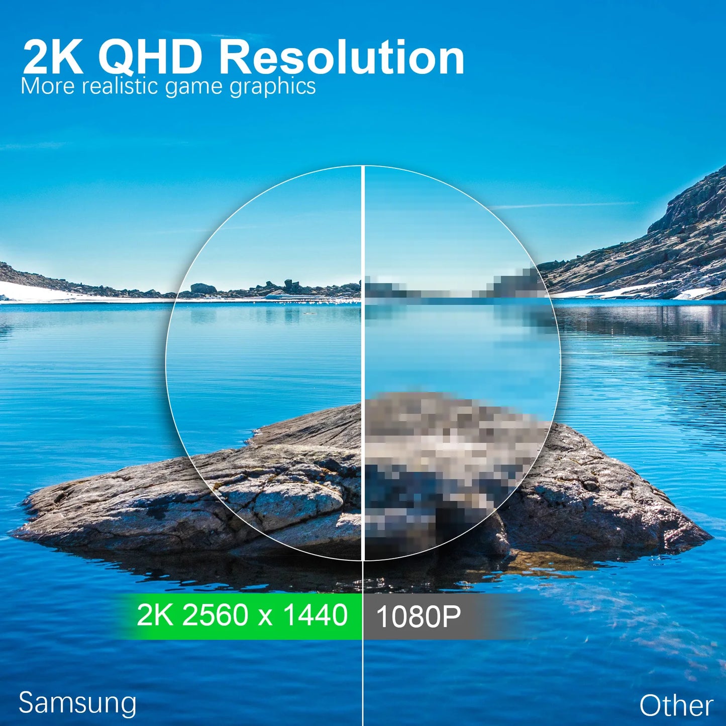 Samsung Odyssey G550A 32 Inch Gaming Monitor QHD 2560 x 1440 1Ms 165Hz Curved Monitor AMD FreeSync Premium Realistic HDR Black