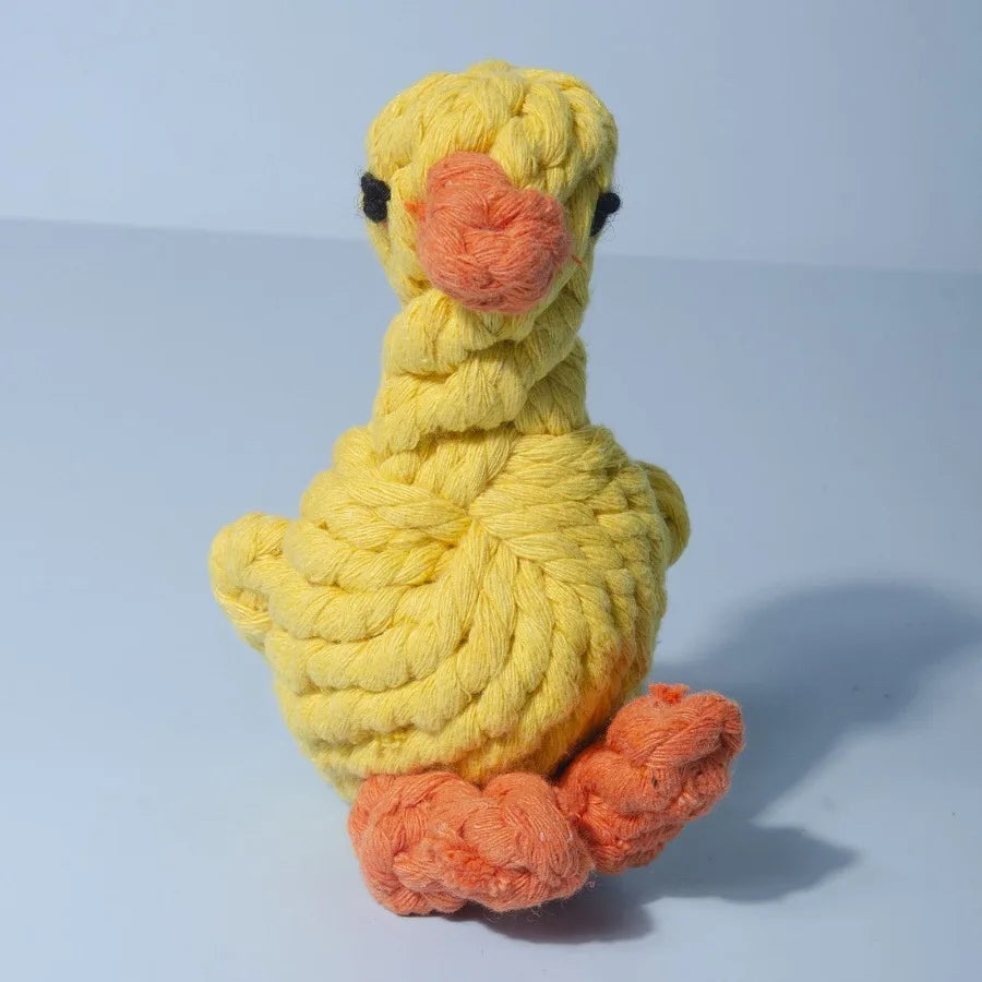 Duck Shaped Plush Dog Chew Toy 1pc Pet Knot Toy
