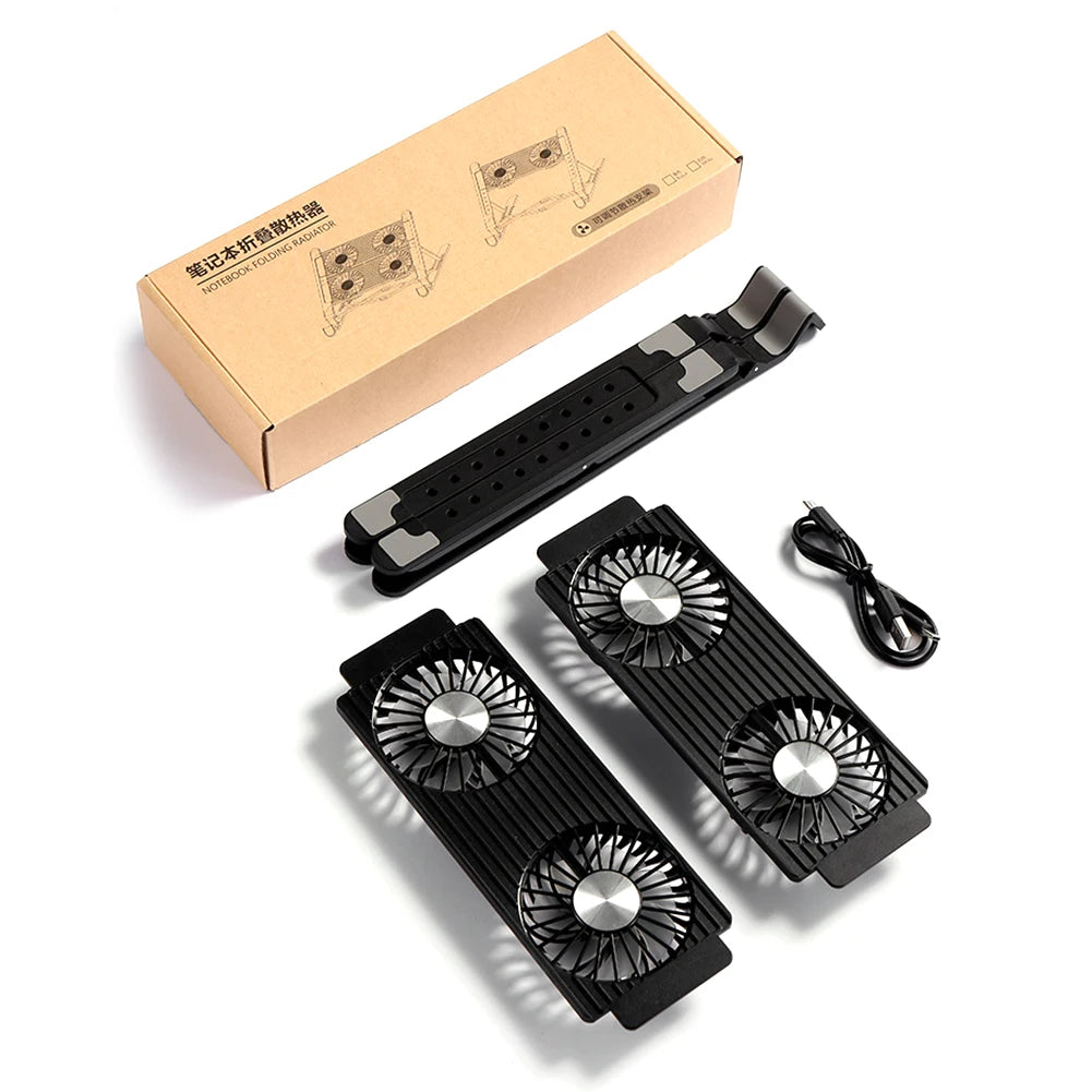 Laptop Cooling Pad with 2 or 4 Fans Foldable Notebook Stand RGB Silent Gaming Laptop Cooler Fan 7 Height for 11 to 17.3 Inch Notebook