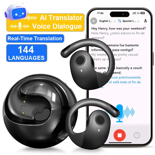 GreatWall AI Real Time Translation Wireless Bluetooth Earphones Supporting Over 100 Voice Languages