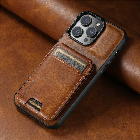 Luxury Wallet Phone Case Card Holder Leather Magnetic Pocket Cover for iPhone 16 15 14 13 12 11 Pro Max Plus XS XR 16 Pro Max