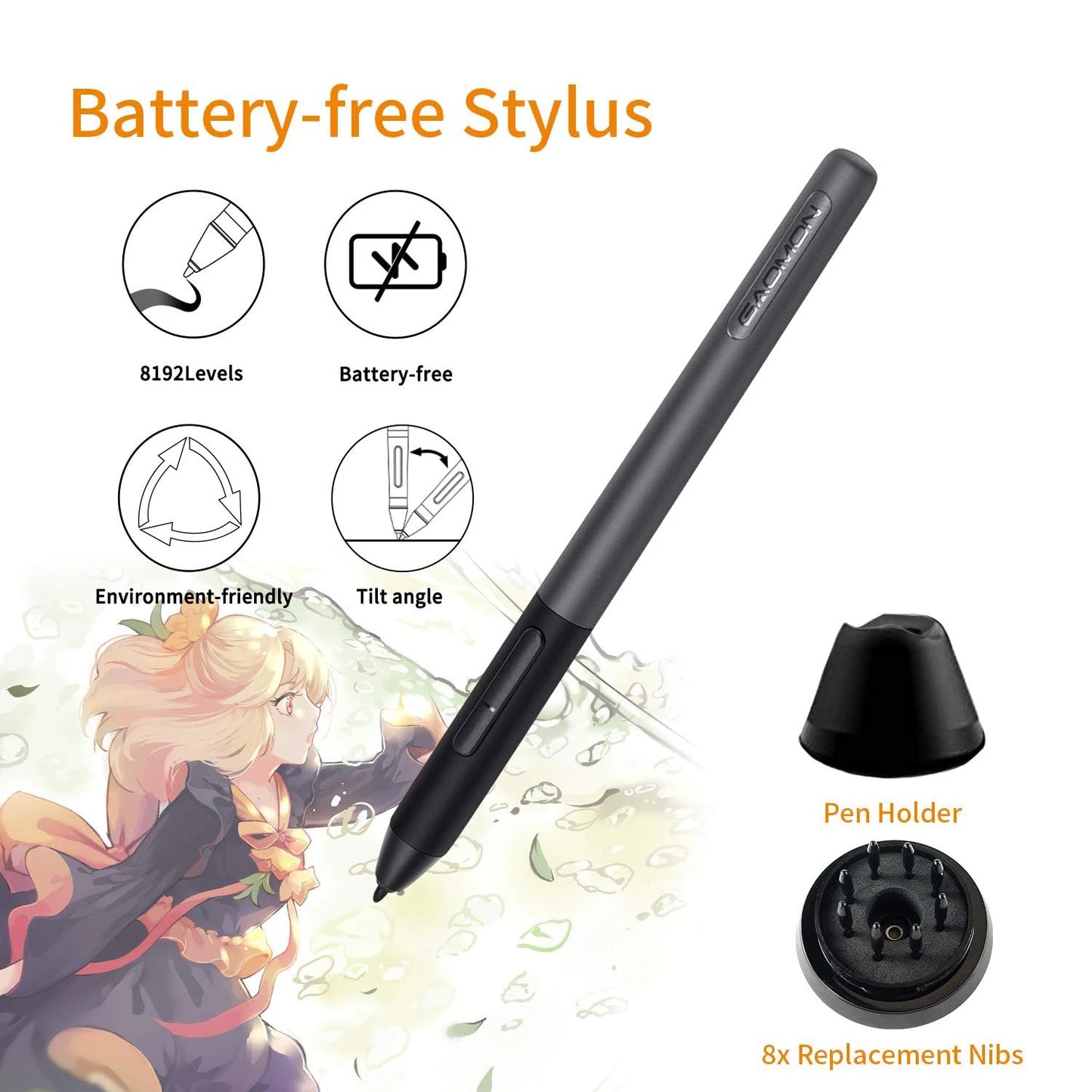 11.6 Inch Gaomon PD1161 Graphics Tablet Drawing Pen Display with AG Protect Film Portable Monitor for Beginner Artists