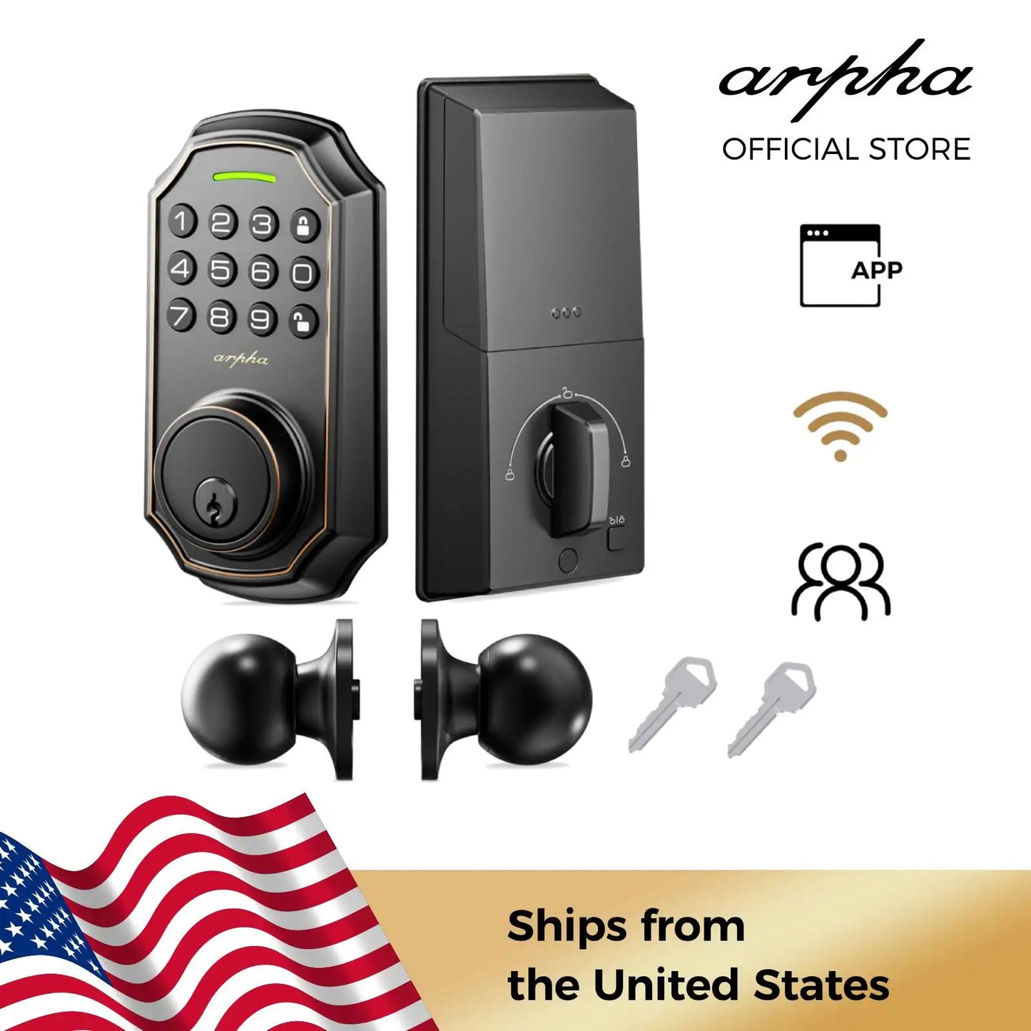 Arpha Smart Door Lock Keyless Entry With Digital Keypad