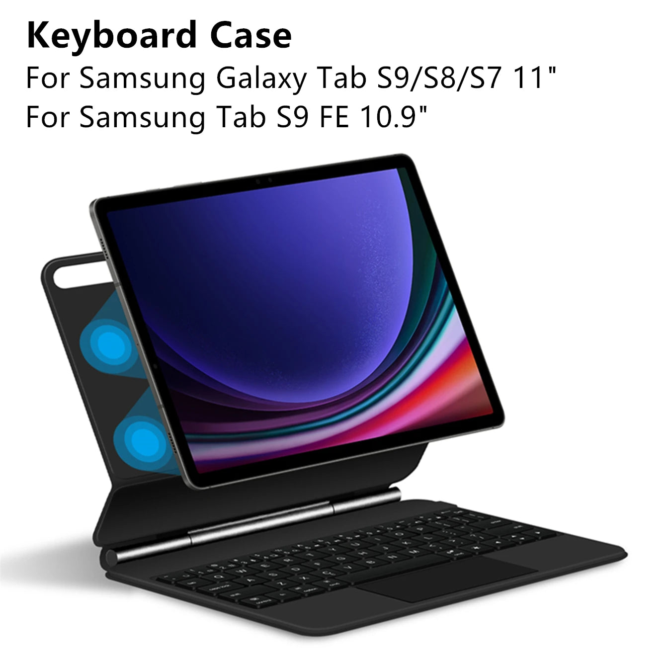 Keyboard Case For Samsung Galaxy Tab S9 FE 10.9 S9 S8 S7 Magnetic Smart Folio Cover With Magic Backlight And Multi-Touch