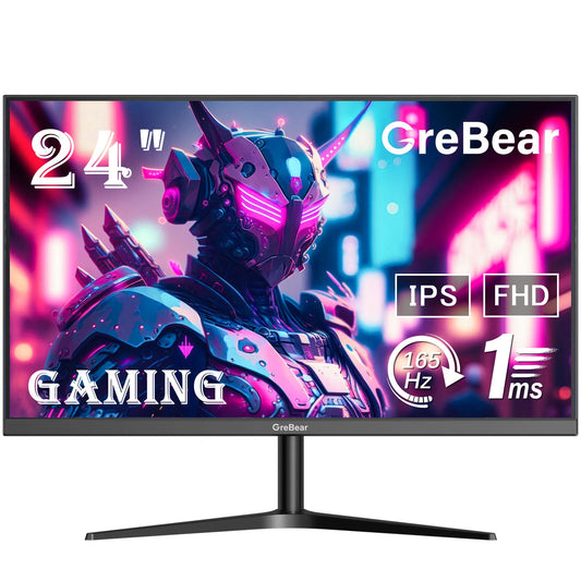 GreBear 165144Hz Gaming Monitor 24 Inch FHD 1080P IPS Screen 1ms GTG Home Office Computer Display FreeSync Technology 1000:1 Contrast Ratio