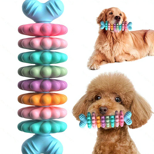 2PCS Set Pet Toy Dog Chew Bone Multi Color Durable Teething Resistant Design for Gnawing and Dental Care