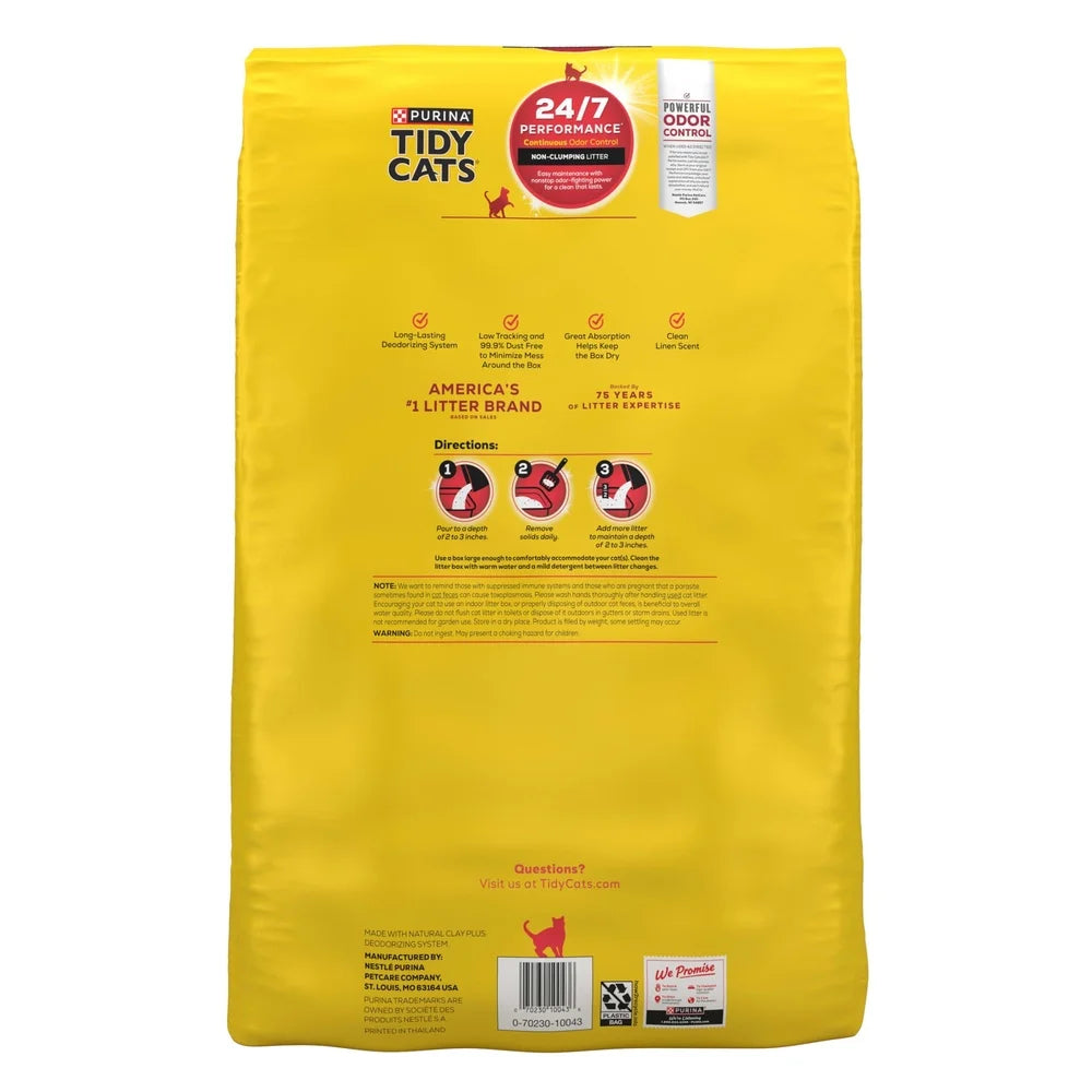 Multi Cat Non Clumping Cat Litter 48lb Odor Control Low Dust Clay Litter 24 7 Performance Moisture Absorption Fresh Scent