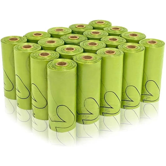 300 Count Unscented Dog Poop Bags Rolls Sturdy Leak Proof Easy to Carry Mixed PET and Polyethylene