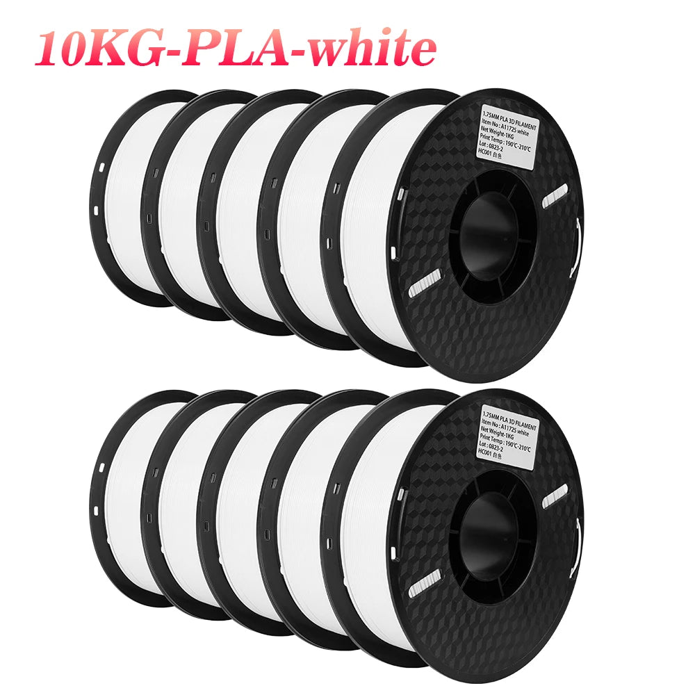 Kingroon 22 Pounds PETG PLA Filament 3D Printer Filament 10 Rolls 1 Kilogram 1.75 Millimeter Eco Friendly Good Toughness Mix Color Free Shipping