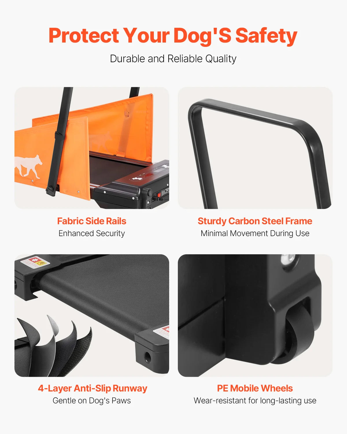 VEVOR Dog Treadmill for Medium Dogs Electric Running Machine with LCD Display Foldable U Shaped Bar for Exercise