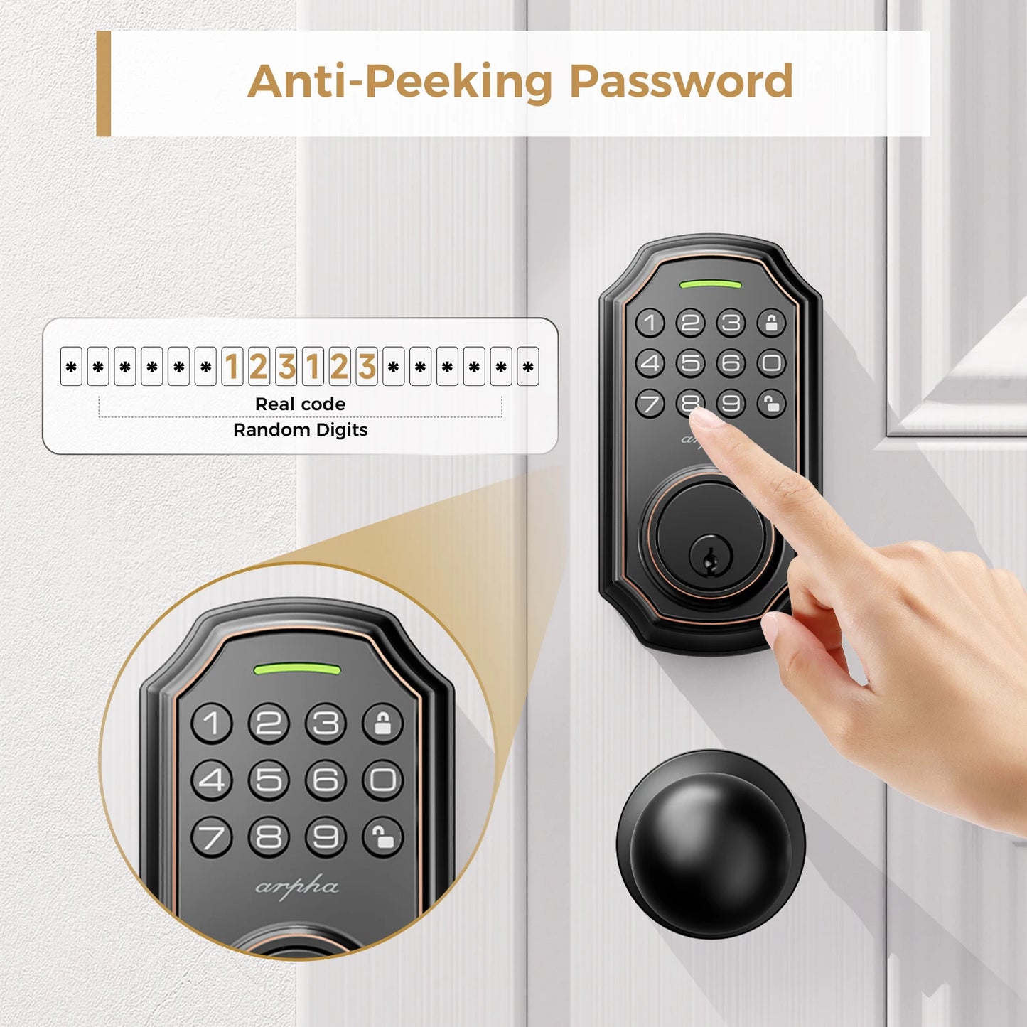 Arpha Smart Door Lock Keyless Entry With Digital Keypad