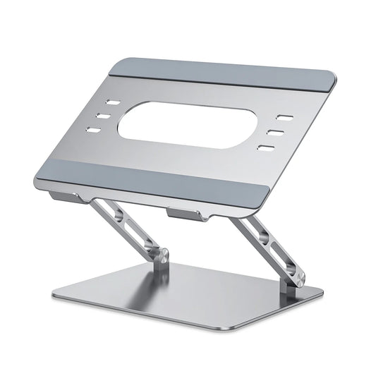 Adjustable Aluminum Laptop Stand for Desk Ergonomic Computer Riser Compatible with Laptops Tablets and Cellphones 10 to 17 Inches
