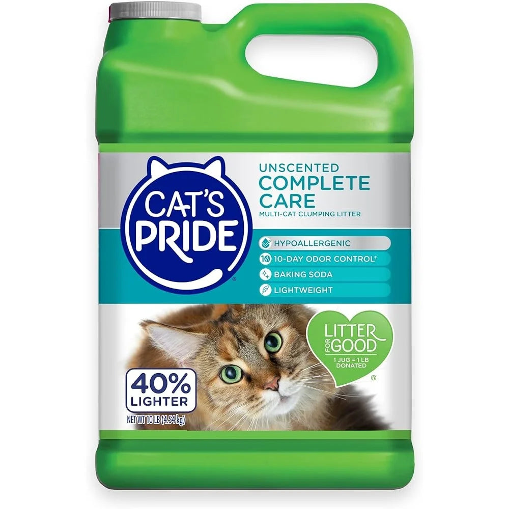 Premium Lightweight Clumping Cat Litter Hypoallergenic Odor Control Unscented Multi Cat Formula 10 Days Lasting Safe for Sensitive Cats