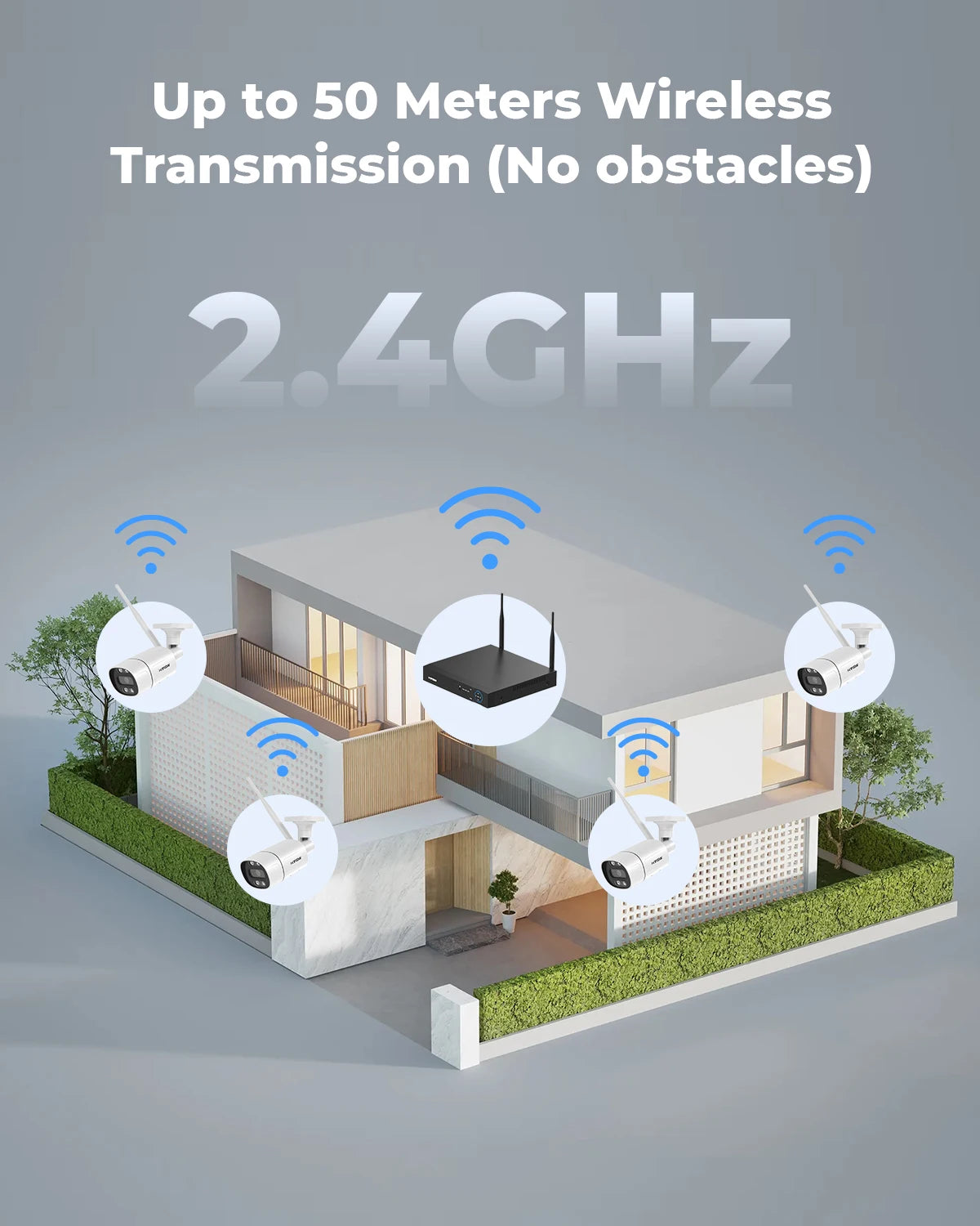 H View 8CH 5MP Wireless Wifi Camera Security System CCTV Video Surveillance Kit NVR Indoor Outdoor Two Way Audio Xmeye