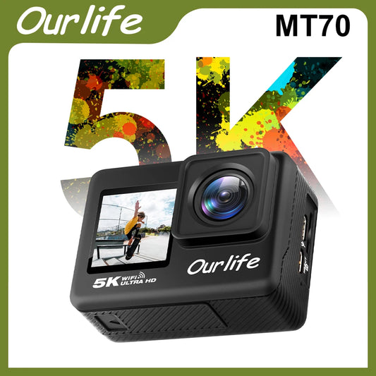 Action Camera 5K 4K 60FPS EIS WiFi 170 Degree 2.0 Inch Touch Screen 30M Waterproof 5X Zoom Sport Camera With Remote Control And 32GB Card