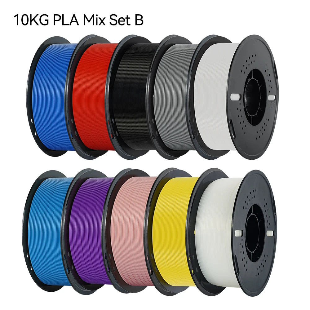 Kingroon 22 Pounds PETG PLA Filament 3D Printer Filament 10 Rolls 1 Kilogram 1.75 Millimeter Eco Friendly Good Toughness Mix Color Free Shipping