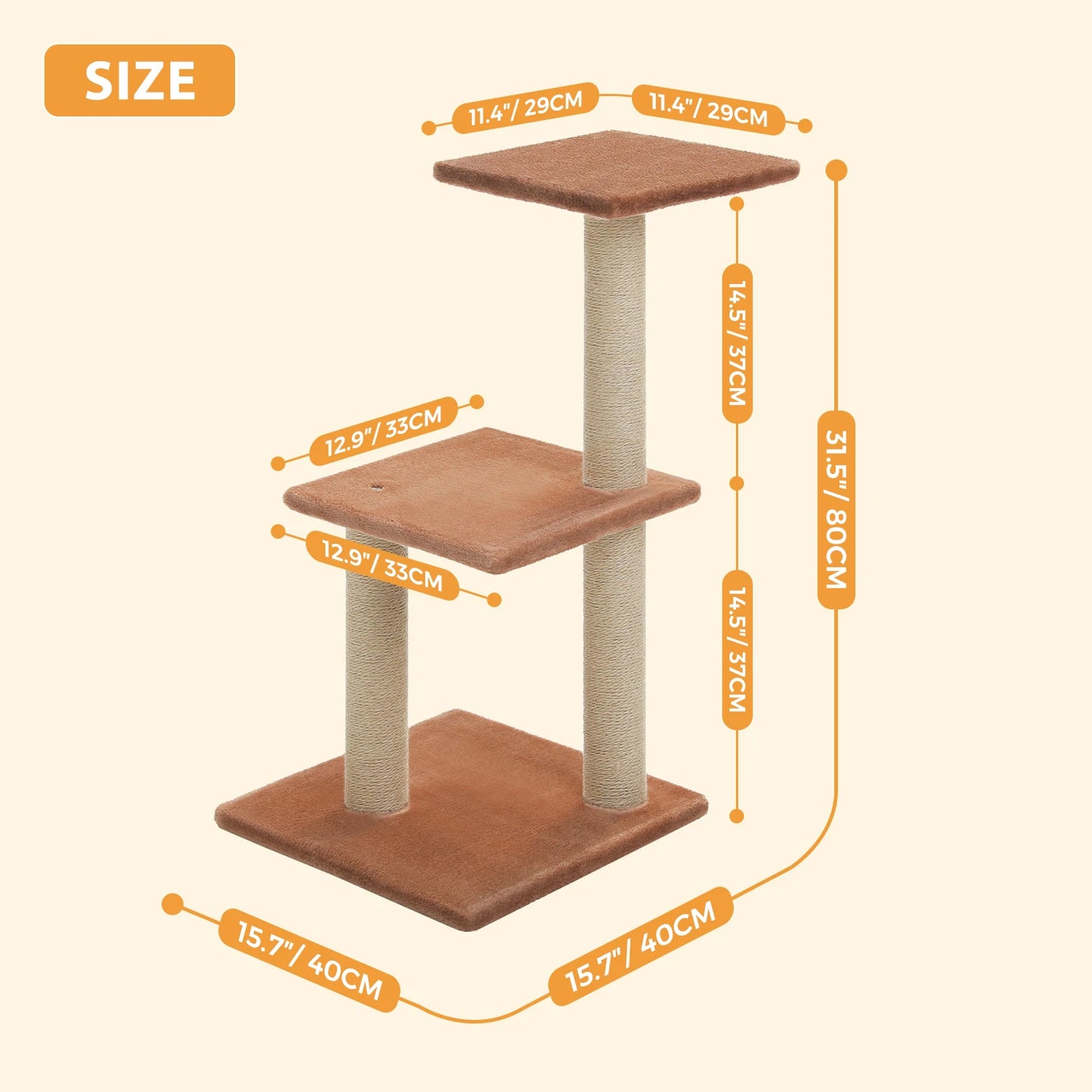 Cat Tree Cat Tower for Indoor Cats with Scratching Posts Big Hammock and Removable Top Perch in Grey