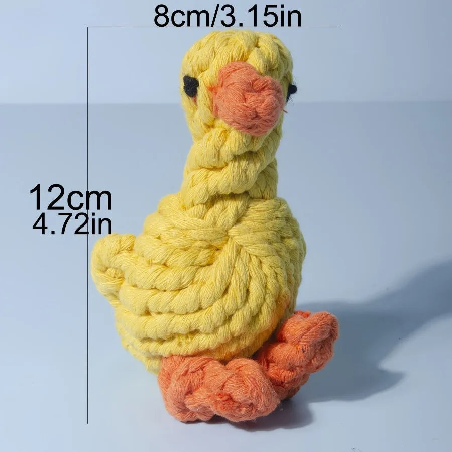 Duck Shaped Plush Dog Chew Toy 1pc Pet Knot Toy