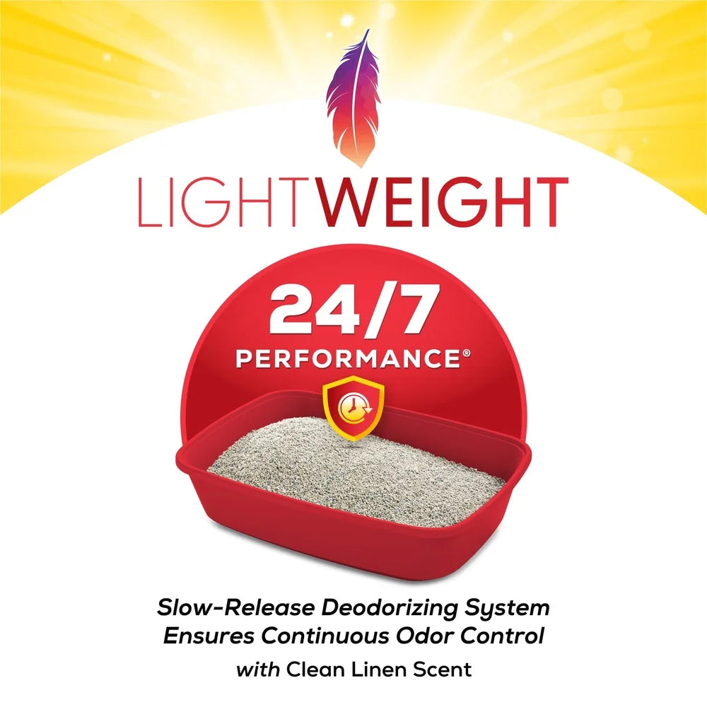 Lightweight Clumping Cat Litter Low Dust Odor Control Clean Linen Scent Easy Scoop 8.5 lb Jug Ammonia Blocker