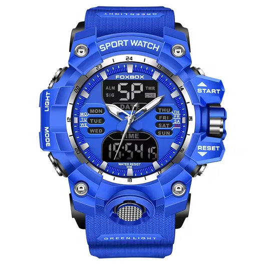 LIGE Waterproof Luxury Sport Chronograph Alarm Wristwatch for Men Military Quartz Digital Clock