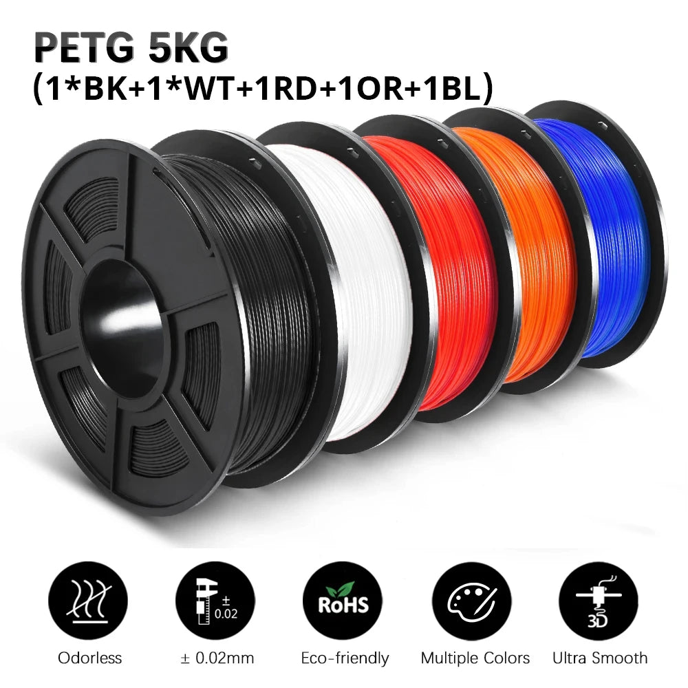 Sunlu PLA PLA Plus PETG Silk PLA Matte PLA Meta Filament 5KG 1KG Roll 1.75mm 3D Printer Filament Neatly Wound