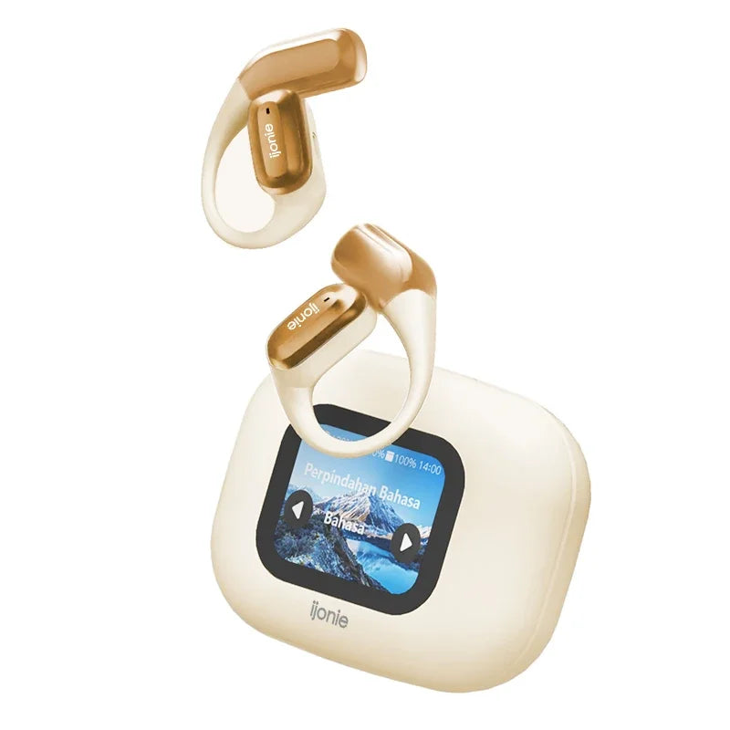 Okcsc AI Translation Headphones Bluetooth 5.4 Touch Color Screen Wireless Earphones Real Time Translation