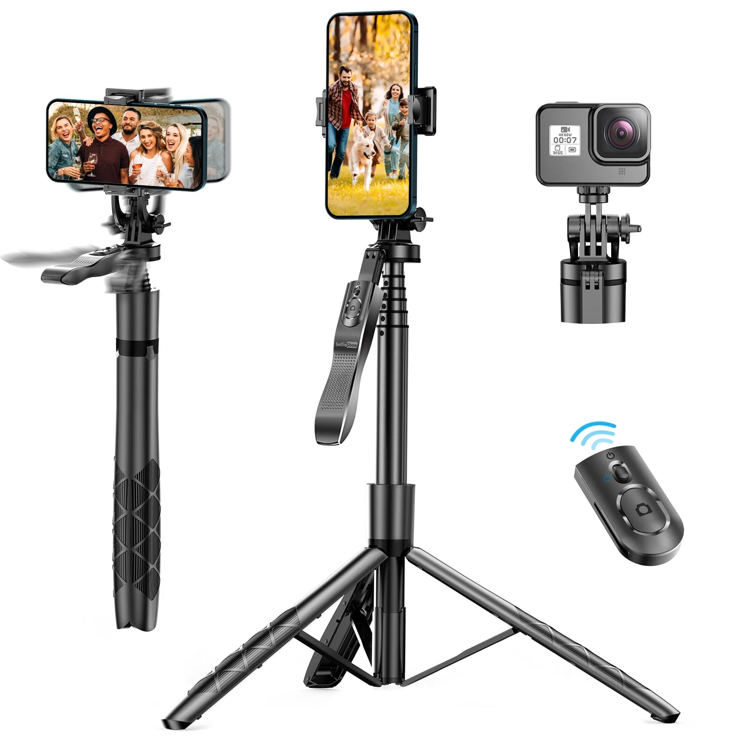 L16 1570mm Wireless Selfie Stick Tripod For GoPro Phones