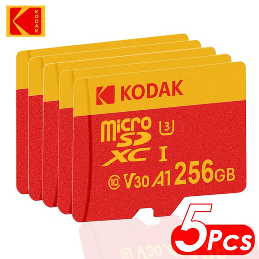 5Pcs Kodak MicroSD Card Class 10 U3 4K High Speed Flash Memory TF Cards for Phone Tablet Camera Laptop