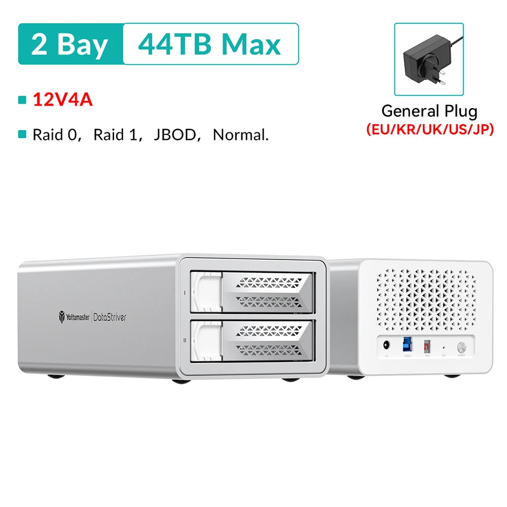 Yottamaster 150W Power 2 Bay 4 Bay 5 Bay 5Gbps RAID USB 3.0 2.5 Inch 3.5 Inch SATA SSD HDD Docking Station With Cooling Fan
