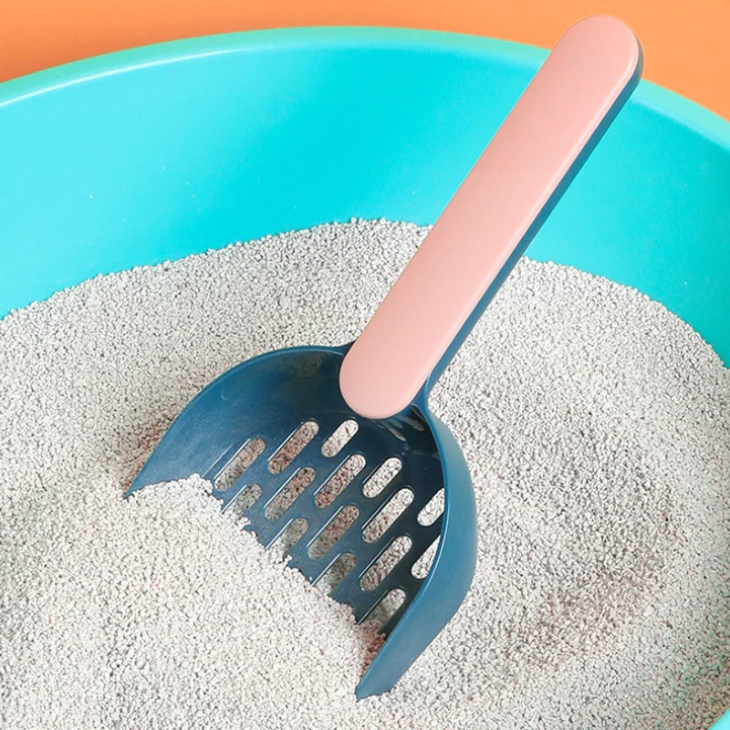 Cat Litter Scoop Plastic Cat Litter Shovel with Base Self Cleaning Cat Litter Box Tool Kitten Toilet Cleaning Supplies