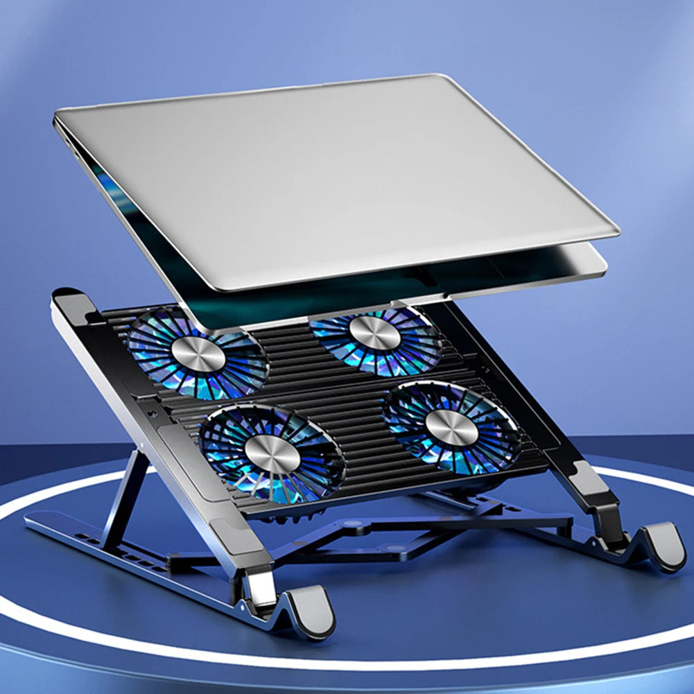 Laptop Cooling Pad with 2 or 4 Fans Foldable Notebook Stand RGB Silent Gaming Laptop Cooler Fan 7 Height for 11 to 17.3 Inch Notebook
