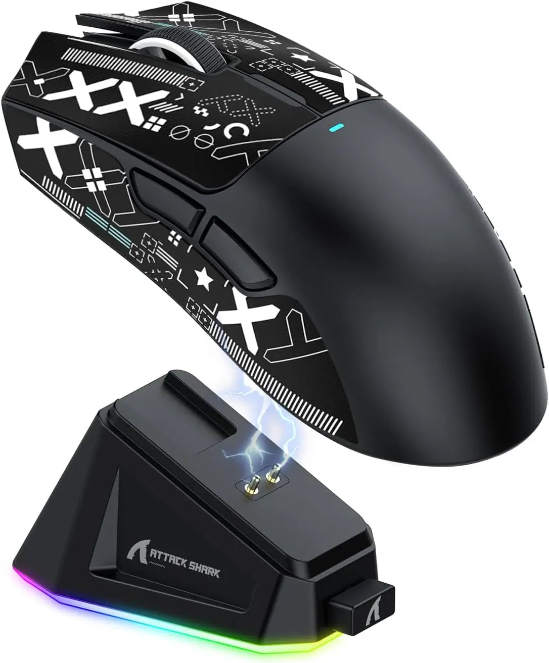 MAMBASNAKE x ATTACK SHARK X11 Gaming Mouse with Magnetic Charging Dock and PixArt PAW3311 Sensor