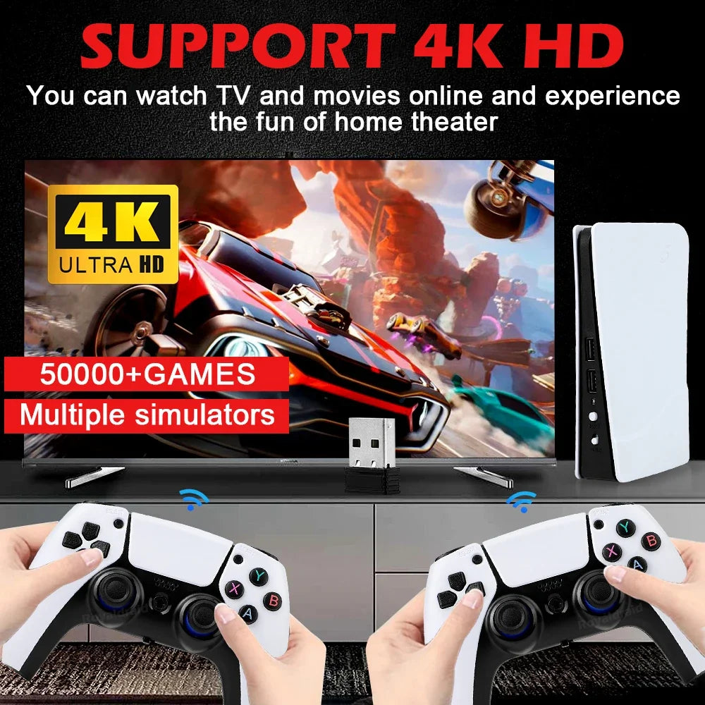 GB5 Video Game Console 256GB 128GB 64GB 50000 Retro Games HD TV Game Box Two Gamepads for PS1 PPSPP MAME Arcade Gaming Stick