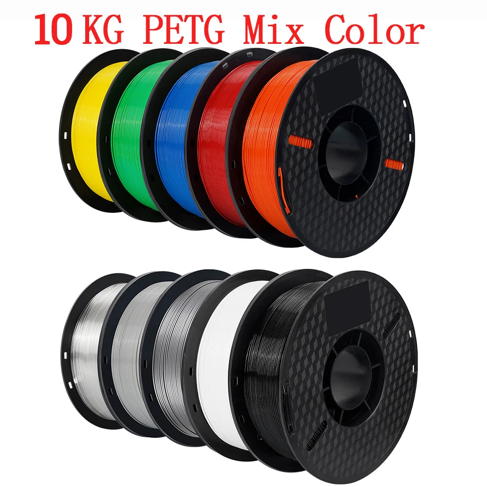 Kingroon 22 Pounds PETG PLA Filament 3D Printer Filament 10 Rolls 1 Kilogram 1.75 Millimeter Eco Friendly Good Toughness Mix Color Free Shipping