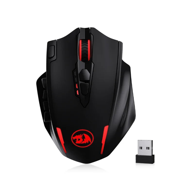 Redragon M913 Gaming Mouse 16000 DPI Wired 2.4GHz Wireless RGB Optical with 16 Programmable Buttons Black and White
