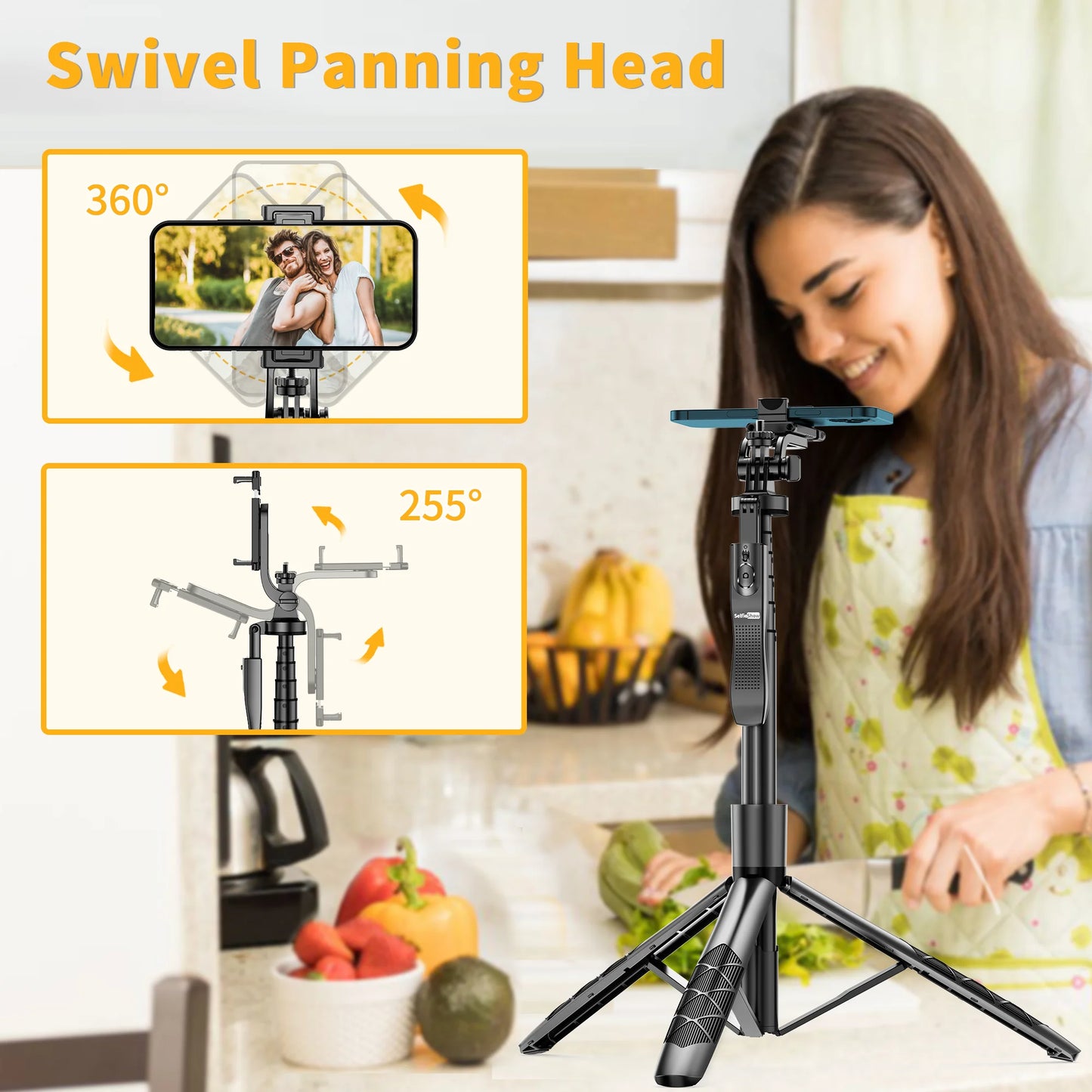 L16 1570mm Wireless Selfie Stick Tripod For GoPro Phones