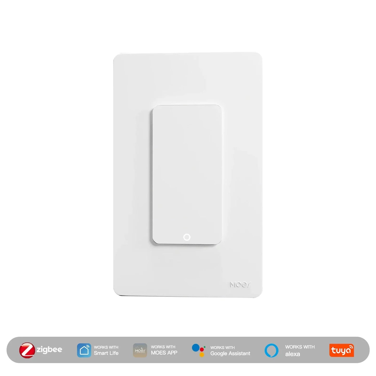MOES Tuya ZigBee Smart Light Switch US Push Button Wall Switch Compatible With Alexa Google Home Neutral Wire No Neutral Wire Required