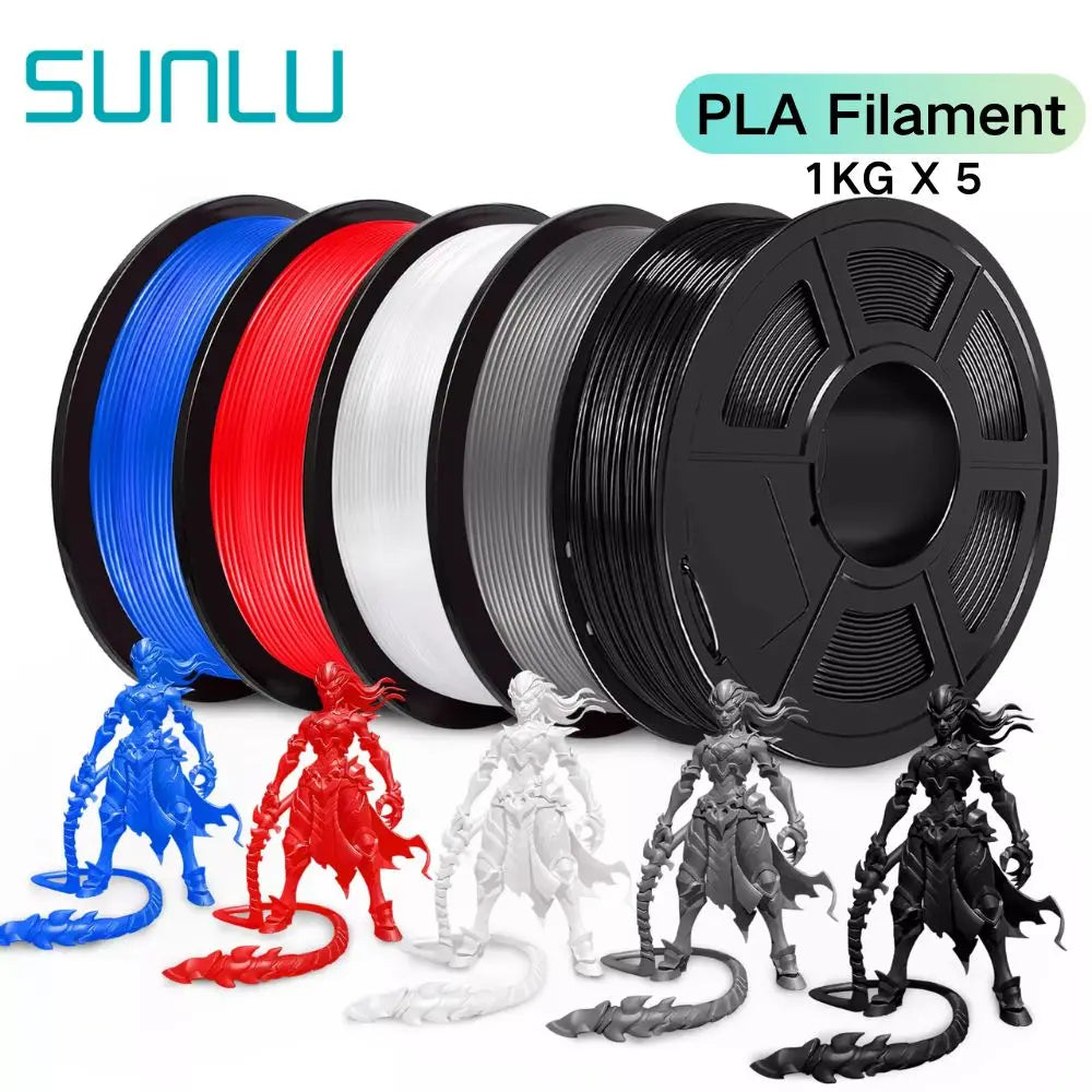 Sunlu PLA PLA Plus PETG Silk PLA Matte PLA Meta Filament 5KG 1KG Roll 1.75mm 3D Printer Filament Neatly Wound