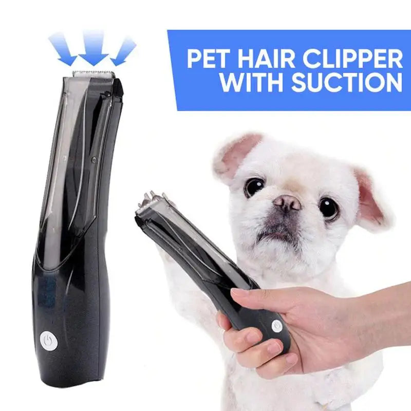 Dog Shaver Clipper Cordless Pet Hair Clipper with Suction USB Vacuum Electric Dog Hair Trimmer Low Noise 1500mAh Battery