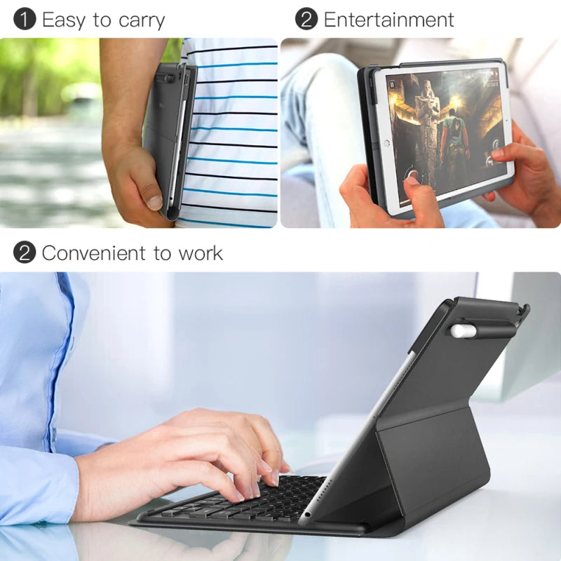 iPad Air Smart Keyboard for 10.5 Inch 2019 with Smart Connector Slim Shell Protective Cover Folio Case Stand Backlit Keys Shortcuts