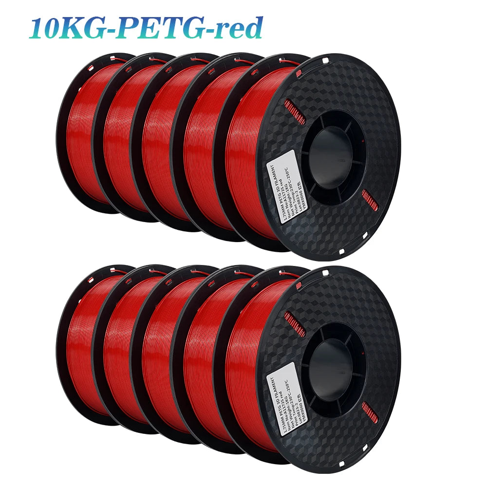 Kingroon 22 Pounds PETG PLA Filament 3D Printer Filament 10 Rolls 1 Kilogram 1.75 Millimeter Eco Friendly Good Toughness Mix Color Free Shipping