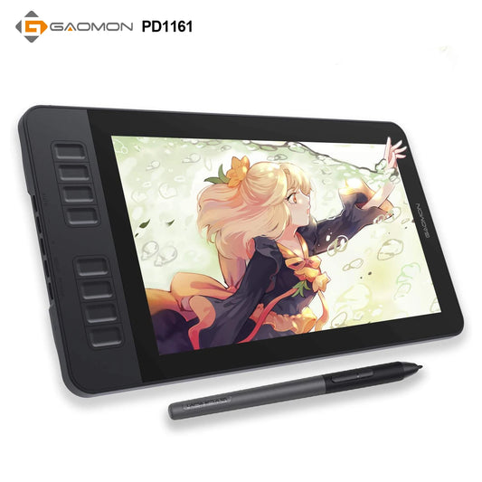 11.6 Inch Gaomon PD1161 Graphics Tablet Drawing Pen Display with AG Protect Film Portable Monitor for Beginner Artists