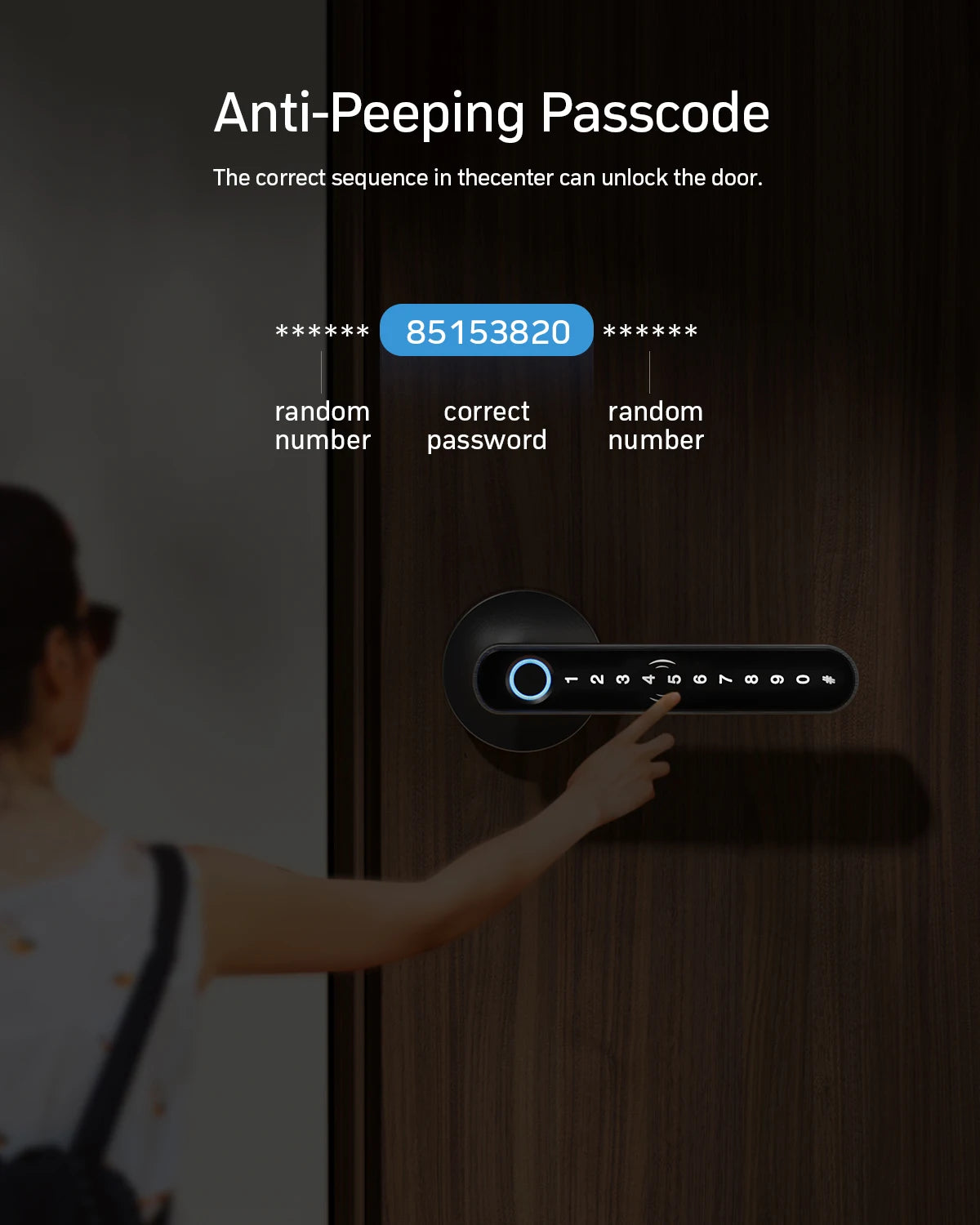 TMZON Smart Door Lock Fingerprint Keyless Entry Door Lock with Handle Biometric Electronic App IC Cards Codes Keys