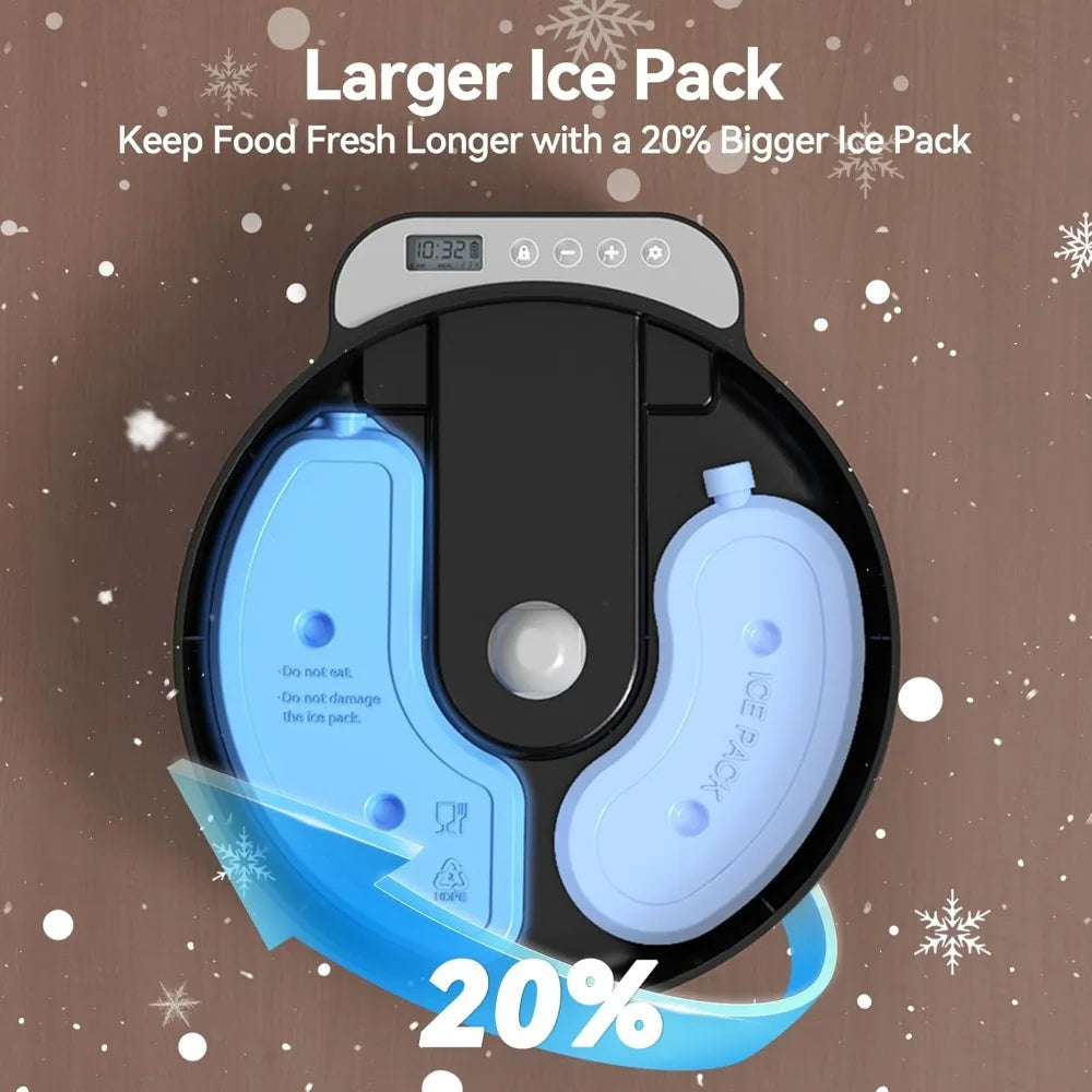 Automatic Cat Feeder Wet Food Dispenser Cordless Four Meals