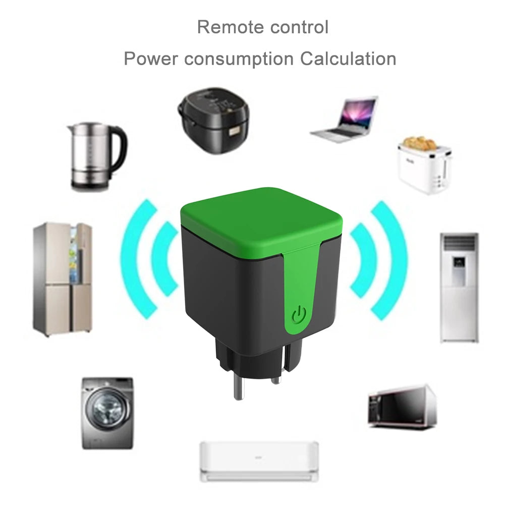 Smart Plug Mini Socket Waterproof WiFi EU Smart Plug Power Monitor Remote Timing Function Works with Alexa Google Assistant