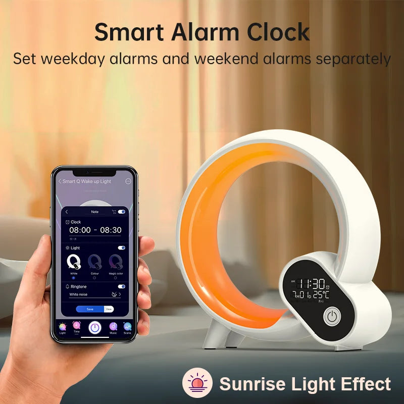 Novelty Smart Q Wake Up Light Ambient Night Light Dimmable Wake Up For Children Bedroom Decorative Birthday Gift
